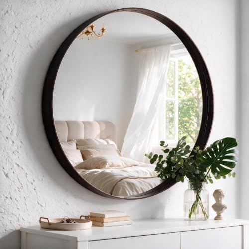 DUMOS Round Wall Mirror 30 Inch, Bathroom Wall Circle Mirror by DumosLifestyle