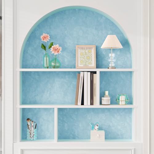 Flower Velvet Drawer Liner Baby Blue Velvet Fabric Wallpaper Soft Blue Felt - Image 6