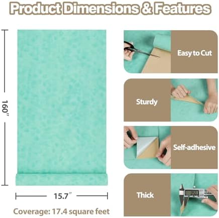 Mint Green Felt Drawer Liner Self Adhesive Velvet Wallpaper Peel and Stick - Image 3