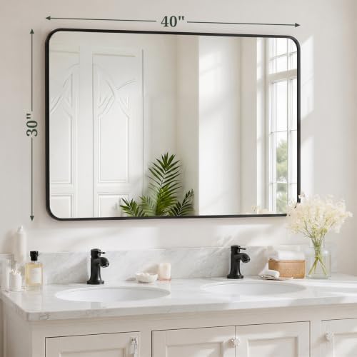 Bathroom Mirror for Wall, 40x30 Inch HD Tempered Glass Vanity Mirror - Image 2