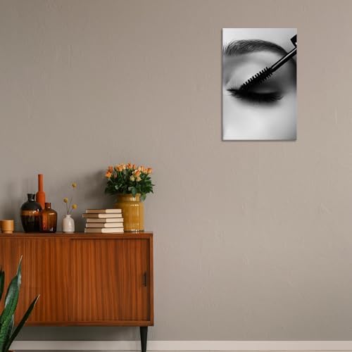 Black And White Magazine Cover Posters Female Eyelashes Canvas Wall Art - Image 3