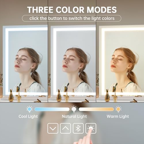 Hasipu Vanity Mirror with Lights, Lighted Makeup Mirror with Dimmable 3 Modes - Image 3