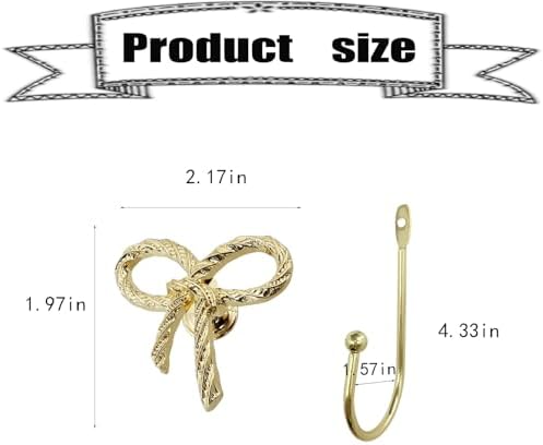 Bow Wall Hook 4 pcs RR-RUOSHUI Decorative Wall Hooks - Image 2