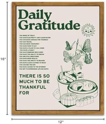 KBKBART Framed Canvas Wall Art, Inspirational Daily Gratitude Posters - Image 2