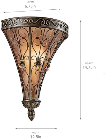 Kichler Marchesa 14.75" 1-Light Wall Sconce Light, Terrene Bronze - Image 3