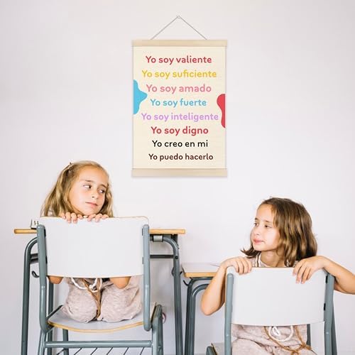 Welshower Boho Spanish Classroom Poster Hanger Frame, Yo Soy Valiente - Image 4