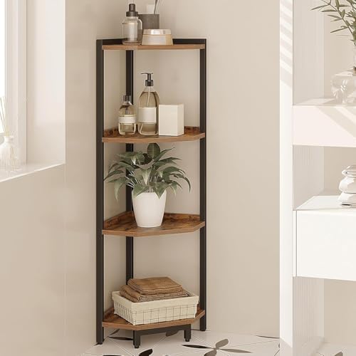 Hzuaneri Corner Shelf Stand 4-Tier Corner Bookshelf Storage Standing Shelf by Hzuaneri