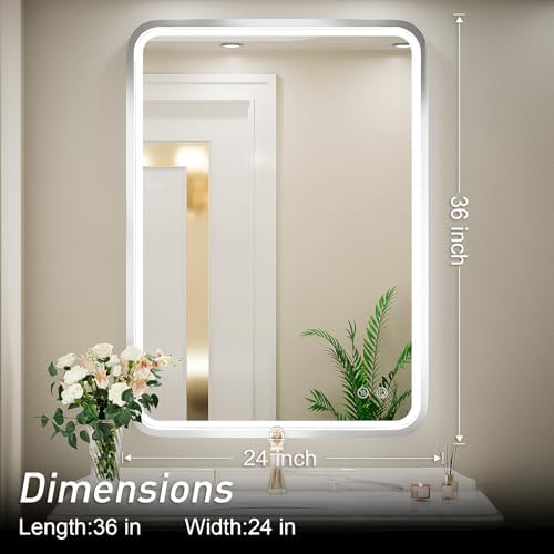 24x36 Inch LEDBathroom Mirror, Sliver Frame - Image 7
