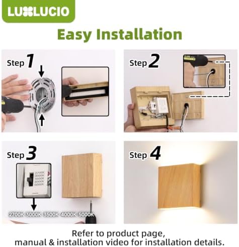 2 Pack Indoor Outdoor Natural Wood Grain Up and Down LED Wall Light, Modern - Image 5