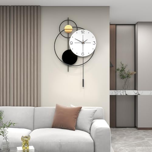 Large Modern Wall Clock for Living Room Decor 24 Inch Big Decorative Black - Image 3