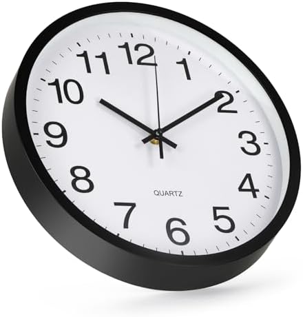 Wall Clock Modern Simple Style Round Plastic Decor Clock Non-Ticking Silent - Image 2