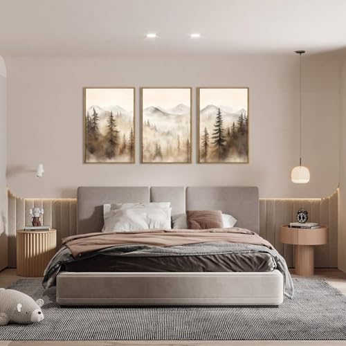 IARTTOP Large Mountain Forest Framed Canvas Wall Art 16x24 Inch Set of 3 - Image 5