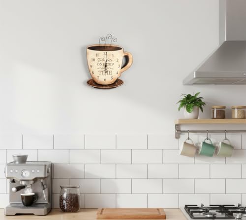 Young's Wood Take Life Coffee Wall Clock, Decorative Kitchen Wall Clock - Image 6