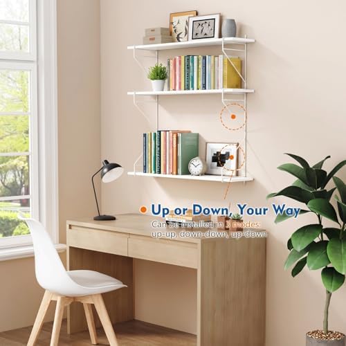 White Floating Shelves for Wall 36 Inch Long, Large Wall Book Shelf Unit - Image 5