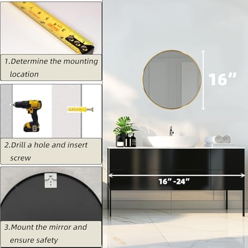 Round Bathroom Mirror, Circle Mirror, 1 Pack - Image 4