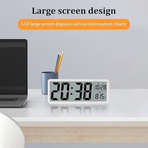 Silent Digital Wall Clock with Temperature Display, Versatile Two Power Mode - Image 6