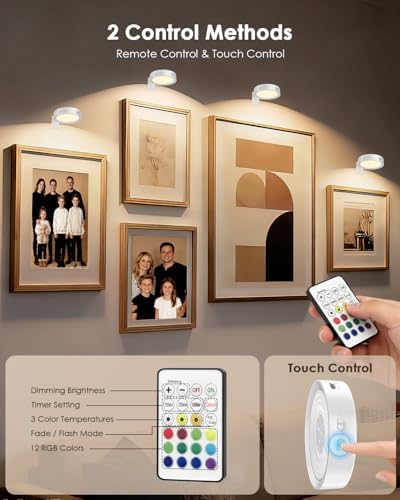 Picture Lights for Wall, Rechargeable Battery Magnetic Wall Lights - Image 5