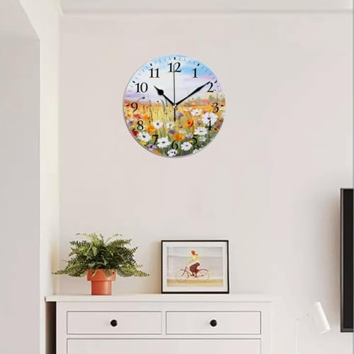 Round Analog Wall Clocks Non-Ticking Silent Clock Battery Operated Clcoks - Image 5