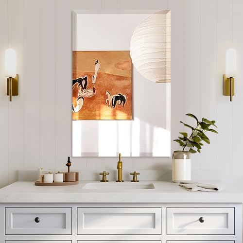 Mirrorons Beveled Mirror 24x36 Frameless Bathroom Wall Mirror Shatterproof - Image 5