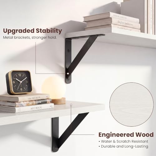 24x6 Inch White Shelves for Wall - Image 5