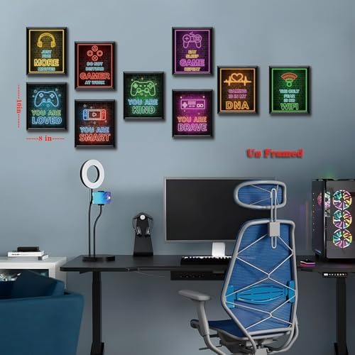 SAMHOU 9-Piece Gaming Room Canvas Wall Art, Cool Game Posters Wall Decor Oil - Image 7