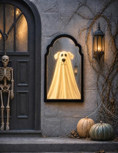 20" Haunted Ghost Mirror with LED Lights & Scary Voice Changer - Image 6