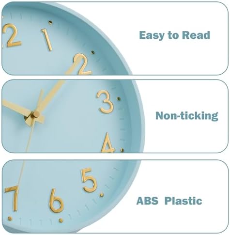 Mosewa Small 8 Inch Wall Clock Battery Operated Silent Non Ticking Analog - Image 5