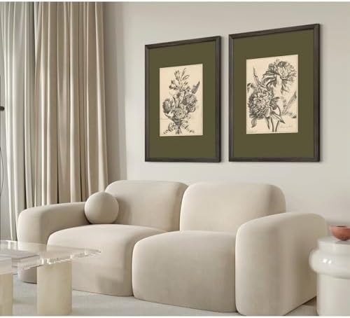 Flower Sketch Wall Art Sage Green Floral Canvas Poster Vintage Botanical Wall - Image 7