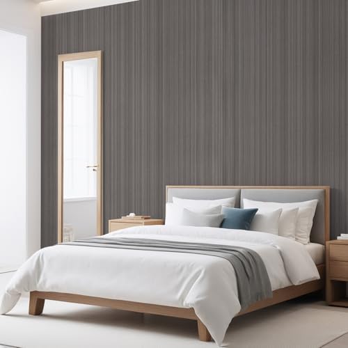 CAX Brown Grasscloth Peel and Stick Wallpaper Linen Texture Contact Paper - Image 4