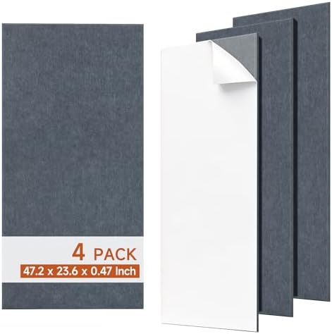 Acoustic Wall Panels, Peel and Stick, 47.2"x23.6", 4 Pack by Unknown