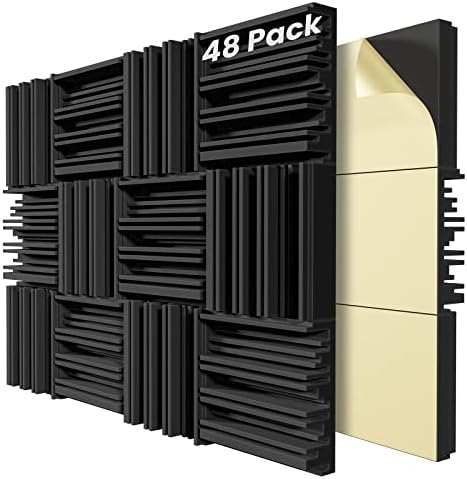 48 Pack Self-Adhesive Sound Proof Foam Panels by LIGHTDESIRE