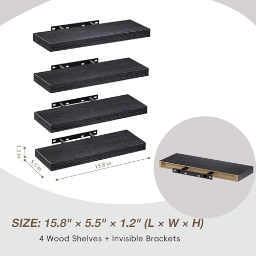 Lufia Floating Wall Shelves, MDF - Image 2