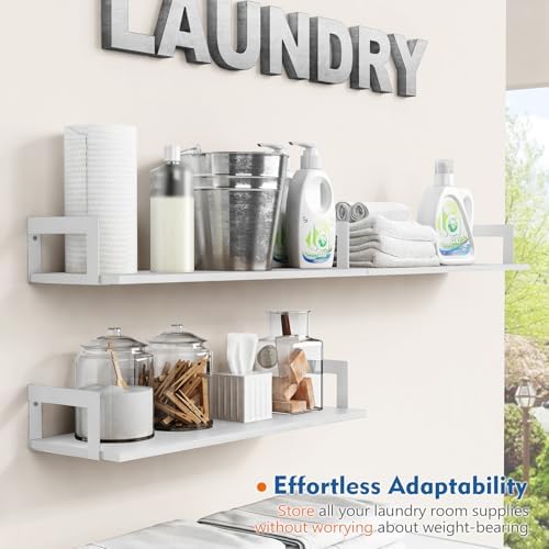 24 Inch Wall Bookshelf for Bedroom, Floating Shelves Bathroom Over Toilet - Image 7