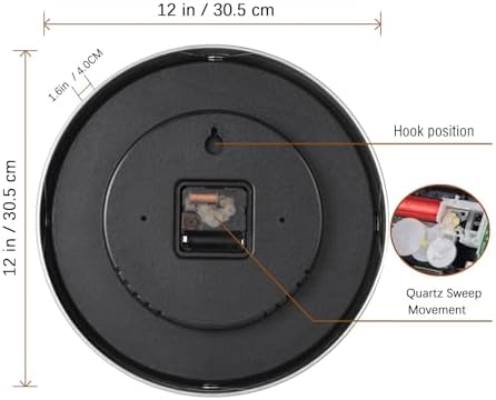 Silent Wall Clock Battery Operated, Modern Metal Wall Clock Decorative - Image 5