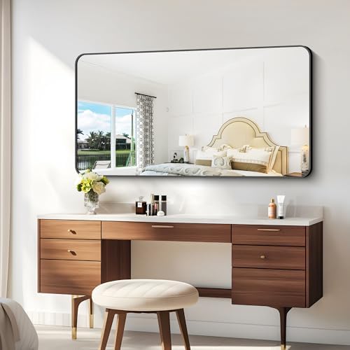 BONEWEI 30x60 inch Bathroom Mirror, Wall Mounted Bathroom Frame Vanity Mirror - Image 4