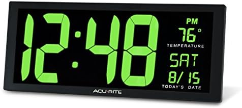 AcuRite 14.5" Green LED Digital Indoor Clock - Image 3