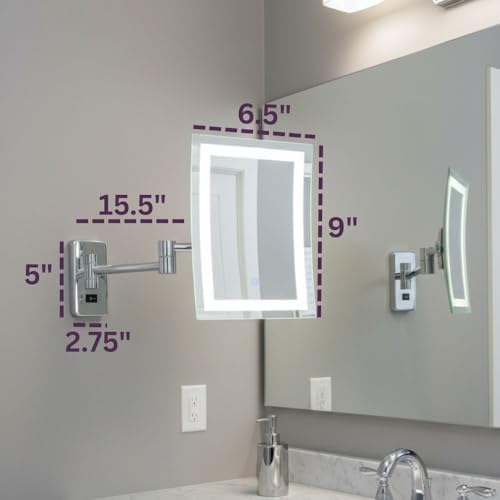 JERDON Hardwired Wall-Mount Makeup Mirror - Image 5