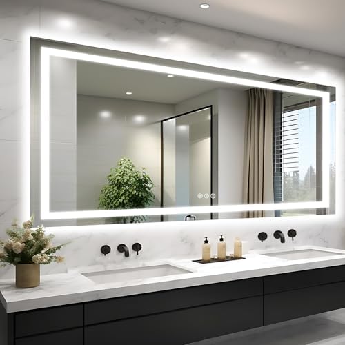 EchosLife Large 84"x40" Light up Bathroom Mirror by EchosLife