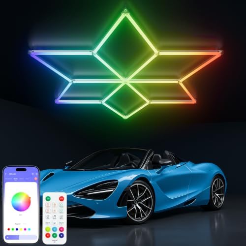 RGB Hexagon Lights with App & Remote Control, Snowflake LED Honeycomb Lights by Gneng