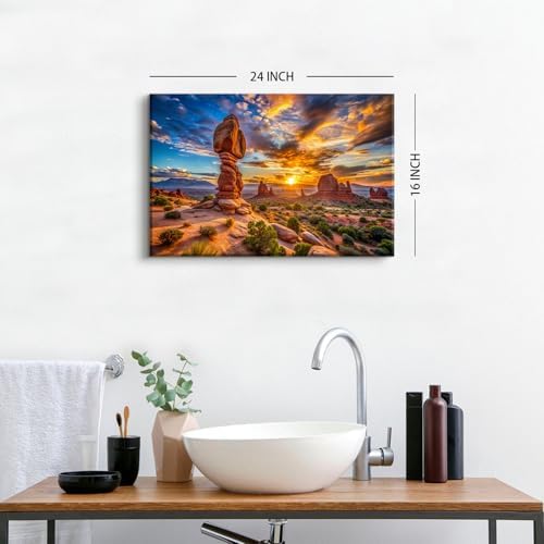 Arches National Park Wall Art Nature Sunset Desert Pictures Living Room Wall - Image 6
