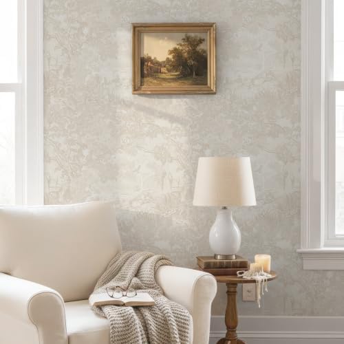 Ismoon Vintage Wallpaper Peel and Stick Beige Neutral Wallpaper 17.3in x32.8ft - Image 3