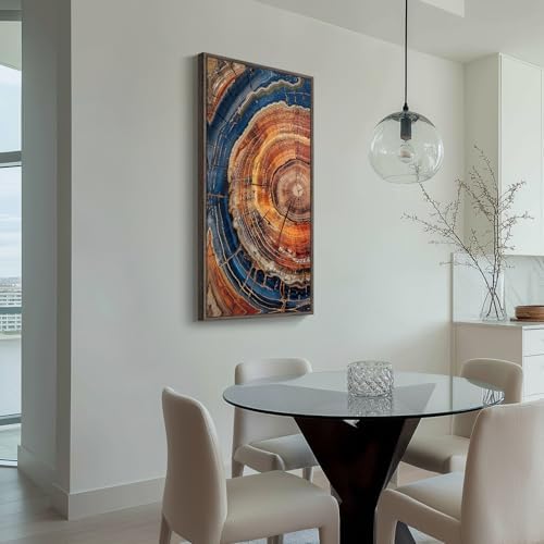 Framed Vertical Vintage Rustic Tree Ring Wall Art - Image 4