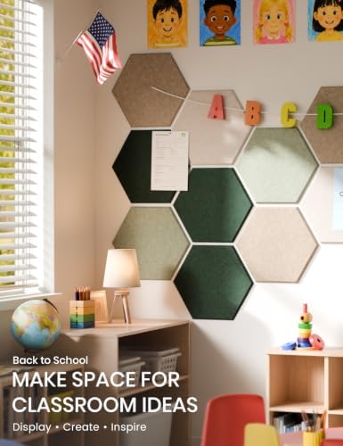 Fluxynara 8-Pack Hexagon Felt Bulletin Board Tiles, Nordic Moss-1 - Image 5