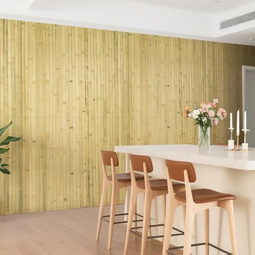 AMZDEPOT Natural Bamboo Wall Panel, 48 x 96 Inch - Image 2