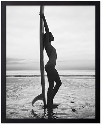 Poster Master Woman with Surfboard Print by PosterMaster