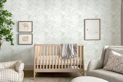 Dimoon 78.7"x17.3" Peel and Stick Wallpaper Green Floral Wallpaper White Boho - Image 6