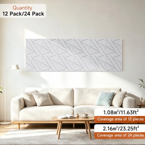TO-TH Acoustic Wall Panels Self-Adhesive Sound Panel 24 Pack - Image 6
