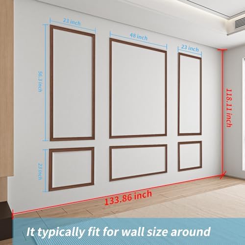 Art3d Pre-Cut Wall Molding Set of 6 pcs, 3 Top 3 Bottom - Image 4