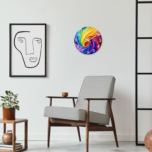 Glass Analog Wall Clocks Battery Operated 14 Inch - Image 2