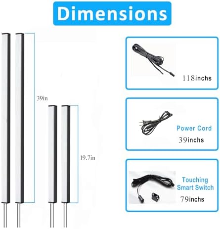 LED Wall Panel Lights Black, Dimmable Wood Slat Wall Panel Strip Light 4PCS - Image 4